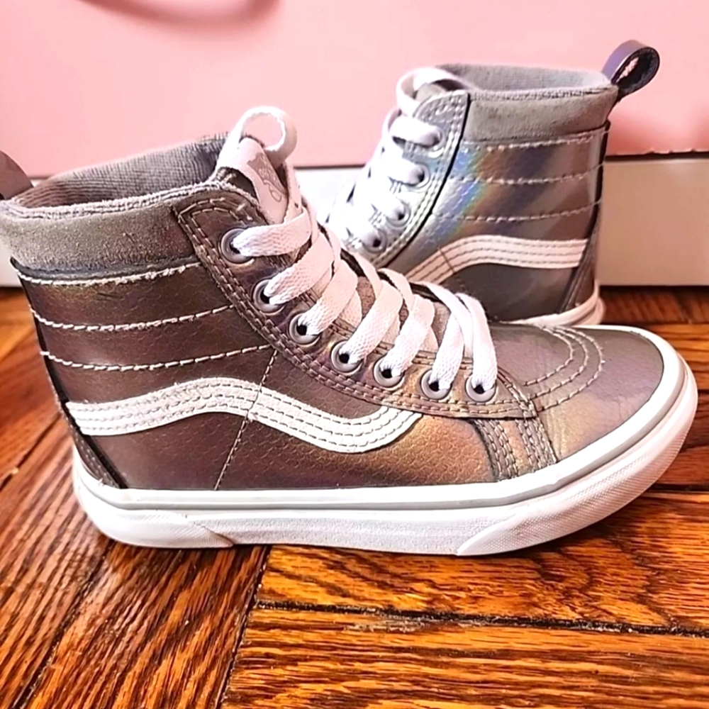 Unisex kids holographic Vans size 1